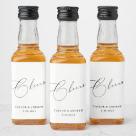 Schwarz-Weiß-Hochzeitsflasche Alkoholflaschenetikett