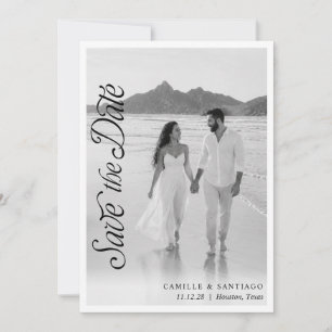 Schwarz-Weiß-Hochzeitsfoto Save the Date