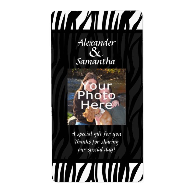 Schwarz-Weiß-Hochzeitsgeschenk oder Gefälligkeitss (Vorne)