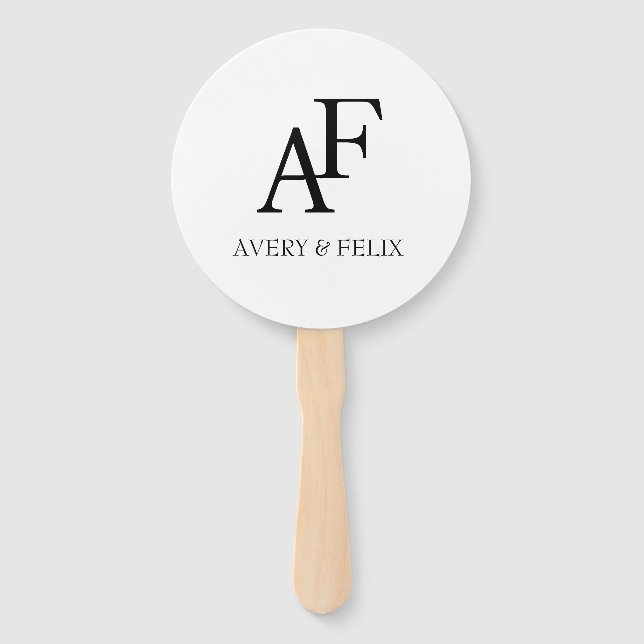 Schwarz-Weiß-Hochzeitshauptgast Fächer (Vorderseite)