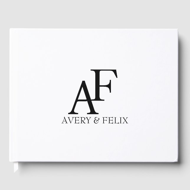 Schwarz-Weiß-Hochzeitshauptgast Gästebuch (Vorderseite)