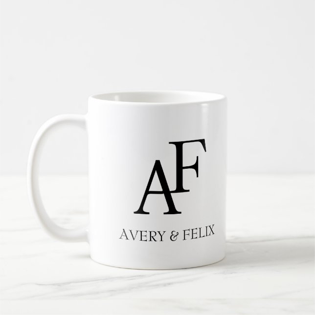 Schwarz-Weiß-Hochzeitshauptgast Kaffeetasse (Links)
