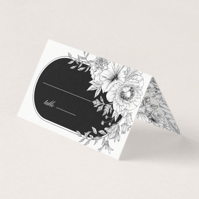 Schwarz-Weiß-Hochzeitskarte (Vorderseite)