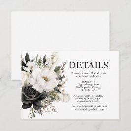 Schwarz-Weiß-Hochzeitskarte Begleitkarte