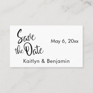 Schwarz-Weiß-Hochzeitskarte Save the Date Visitenkarte