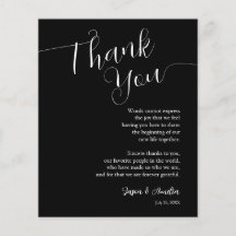 Schwarz-Weiß-Hochzeitslocation - Vielen Dank