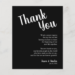 Schwarz-Weiß-Hochzeitslocation - Vielen Dank Flyer