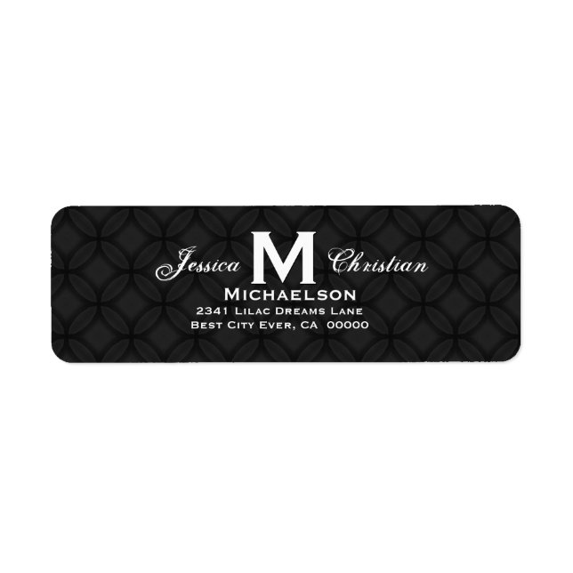 Schwarz-Weiß-Hochzeitsmonogramm M Personalisiert 0 (Vorne)