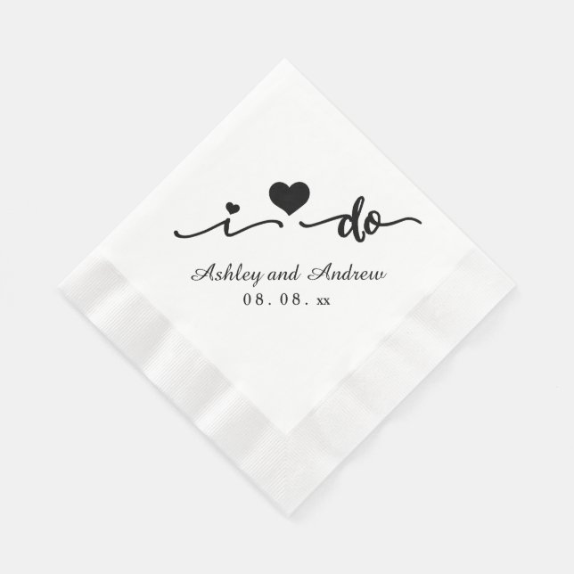 Schwarz/Weiß | Hochzeitspapier Napkin Serviette (Ecke)