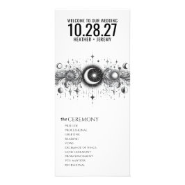 Schwarz-Weiß-Hochzeitsprogramm Werbekarte