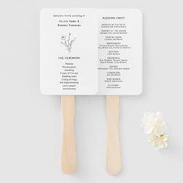 Schwarz-Weiß-Hochzeitsprogramme für Flora und Faun Fächer