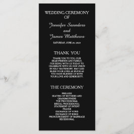 Schwarz-Weiß-Hochzeitsprogramme Programm