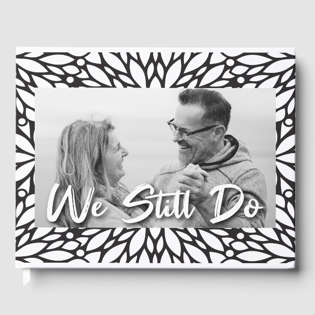 Schwarz-Weiß-Hochzeitstag 2 Foto Gästebuch (Vorderseite)