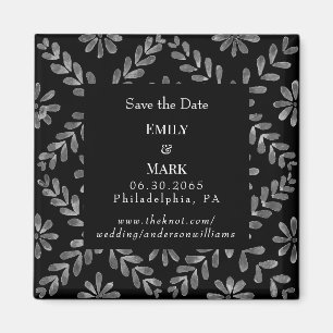 Schwarz-Weiß-Hochzeitstil Save the Date Magnet