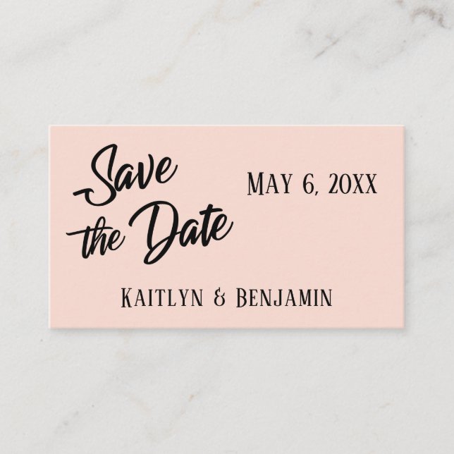 Schwarz-Weiß-Hochzeitstitel (Save the Date) Begleitkarte (Vorderseite)
