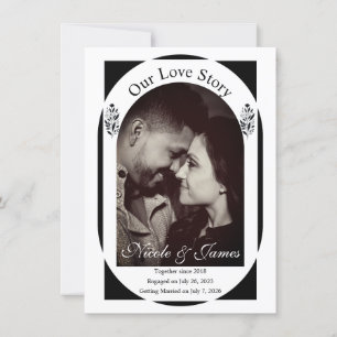 Schwarz & Weiß Hohe Blumen Moderne "Save the Date" Einladung