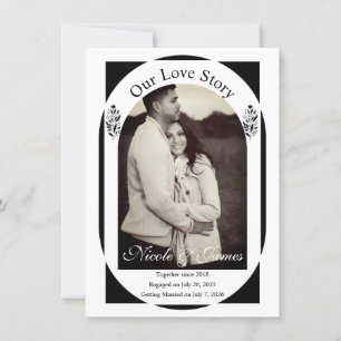 Schwarz & Weiß Hohe Blumen Moderne "Save the Date" Einladung