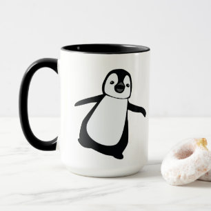 Schwarz-weiß Holiday Niedlich Pinguin Personalisie Tasse