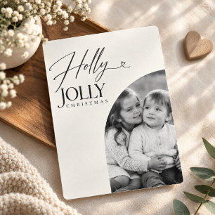 Schwarz-Weiß Holly Jolly Weihnachten Baby Foto