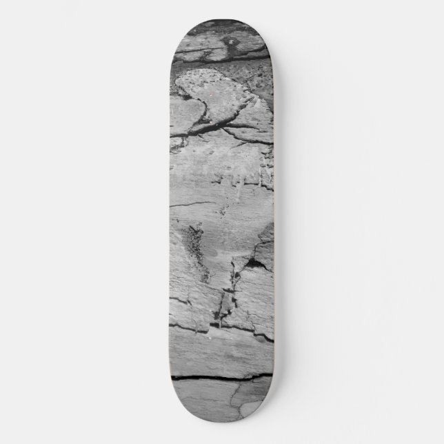 Schwarz-Weiß-Holzdruck Skateboard (Vorderseite)