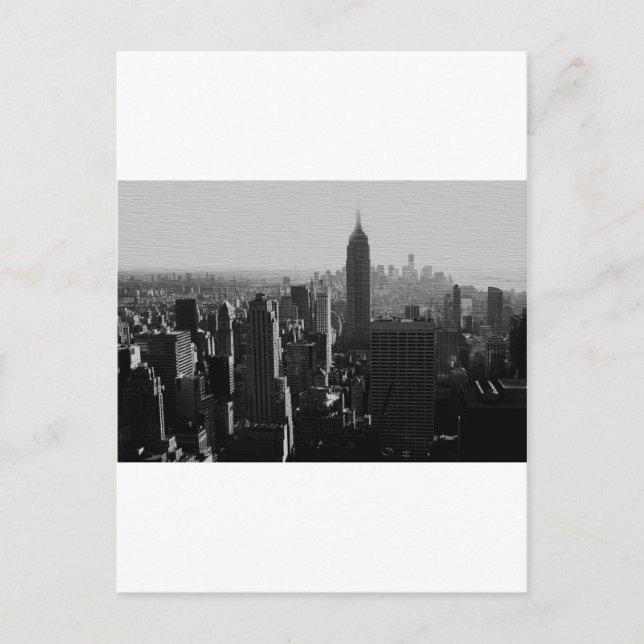 Schwarz-Weiß-Holzeffekt NYC Postkarte (Vorderseite)