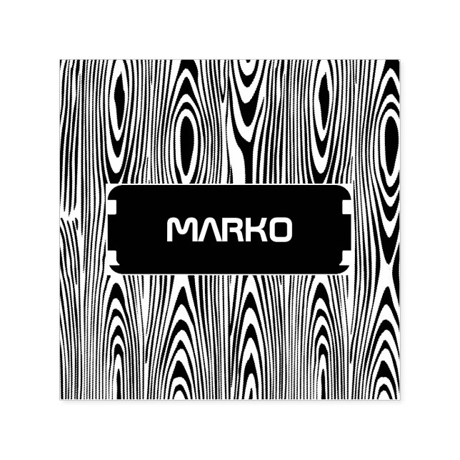 Schwarz-Weiß-Holzkörner Permastempel (Design)