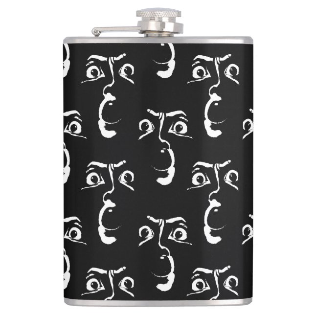 Schwarz-Weiß-Horror Flachmann (Vorderseite)