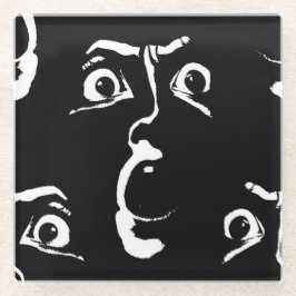 Schwarz-Weiß-Horror Glasuntersetzer