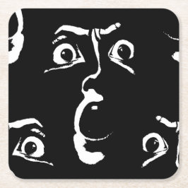 Schwarz-Weiß-Horror Rechteckiger Pappuntersetzer