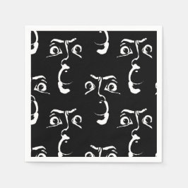 Schwarz-Weiß-Horror Serviette