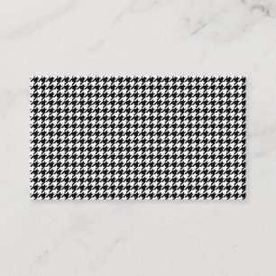 Schwarz Weiß Houndstooth-Gewebe Abstrakte Figuren Visitenkarte