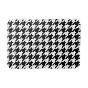 Schwarz Weiß Houndstooth Karo Badematte