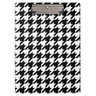 Schwarz Weiß Houndstooth Karo Klemmbrett