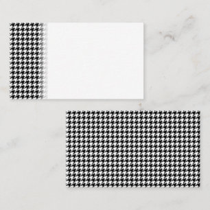 Schwarz Weiß Houndstooth Karo Stoff Platzkarte