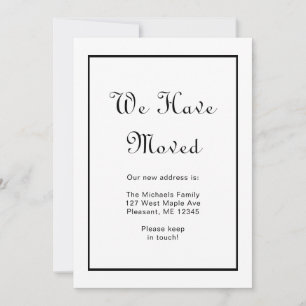 Schwarz-Weiß-Hübsche Punkte - Adressänderung Ankündigung