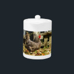 Schwarz-Weiß-Huhn<br><div class="desc">Schwarz-Weiß-Hühnchen im Farm Yard Rooster im Farm Foto von Sandy Closs. "Hühnerliebhaber""Hühnerfarn" "Hühnerhuhn " "dekoratives Hühnchen " "farbiges Hühnchen "Sammlerhuhn" "Nutztiere" "Hühnervogel"</div>