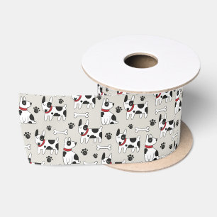 Schwarz Weiß Hund Band Satinband