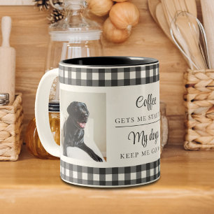 Schwarz Weiß Hund Foto Zweifarbige Tasse