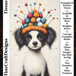 Schwarz-Weiß-Hund, Greifknochenhut CY1 Decoupage Seidenpapier