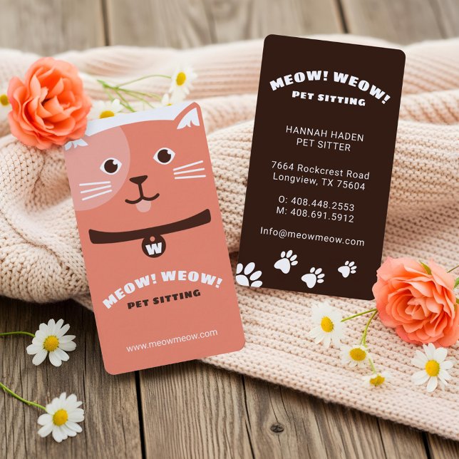 Schwarz-Weiß-Hund Hunde Sitzgelegenheit & Baden Visitenkarte (Fun Cute Happy Dog Cat Pet Sitting & Grooming Business Card)
