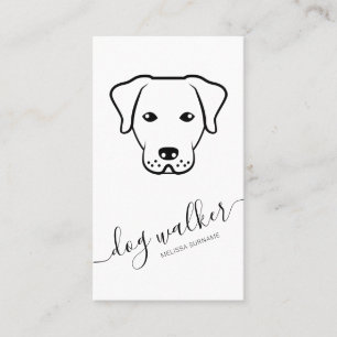 Schwarz-Weiß-Hund-Linienkunst Moderner Hundeausfüh Visitenkarte