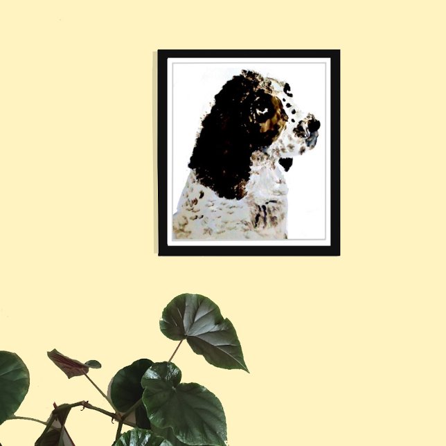 Schwarz-Weiß-Hund Malerei Springer Spanel Leinwanddruck (Von Creator hochgeladen)