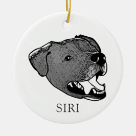 Schwarz-Weiß-Hund Personalisiert Keramik Ornament