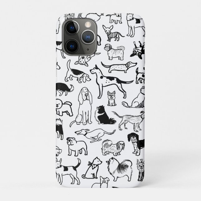 Schwarz-Weiß-Hunde-Muster | Niedliche Canine Lover Case-Mate iPhone Hülle (Rückseite)