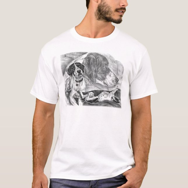 Schwarz-Weiß-Hunde T-Shirt (Vorderseite)