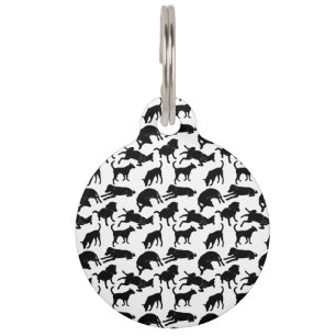 Schwarz-Weiß-Hundeform Haustiermarke
