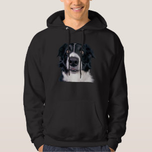 Schwarz-Weiß-Hundegesicht Hoodie