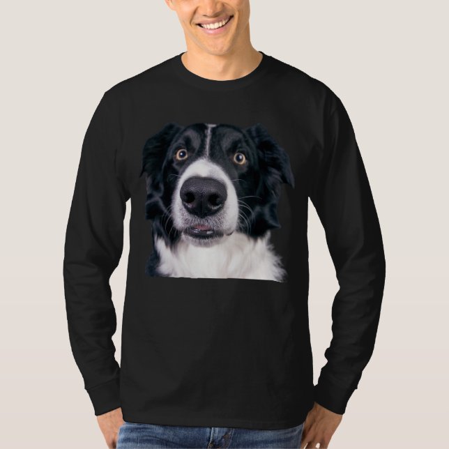Schwarz-Weiß-Hundegesicht T-Shirt (Vorderseite)