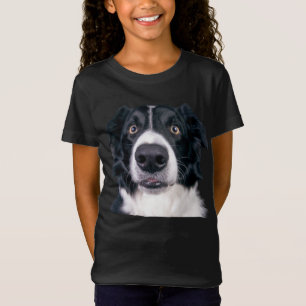 Schwarz-Weiß-Hundegesicht T-Shirt