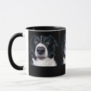 Schwarz-Weiß-Hundegesicht Tasse